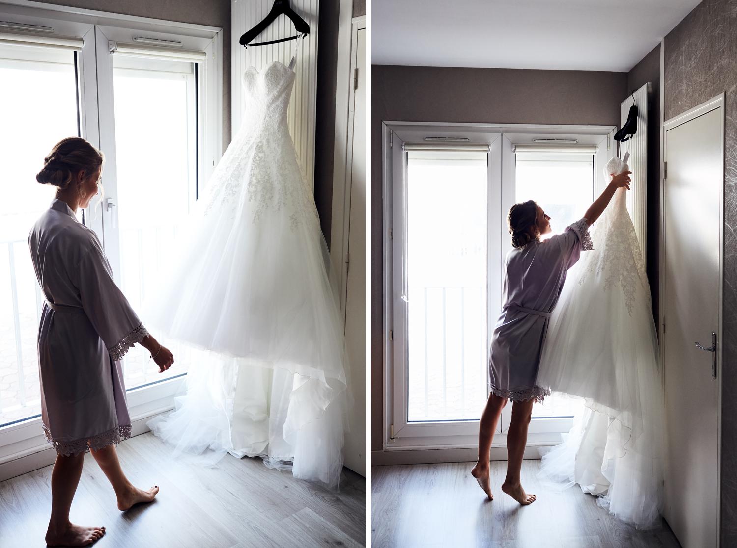 Mariée et sa robe de mariage